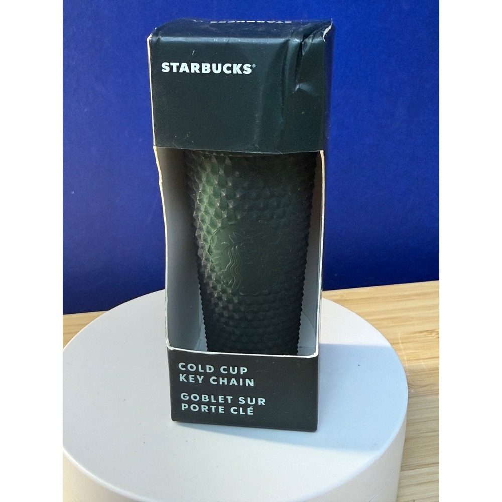 Starbucks Dark Green Studded Bling Cold Cup Keychain 2022 New in Box 011129846